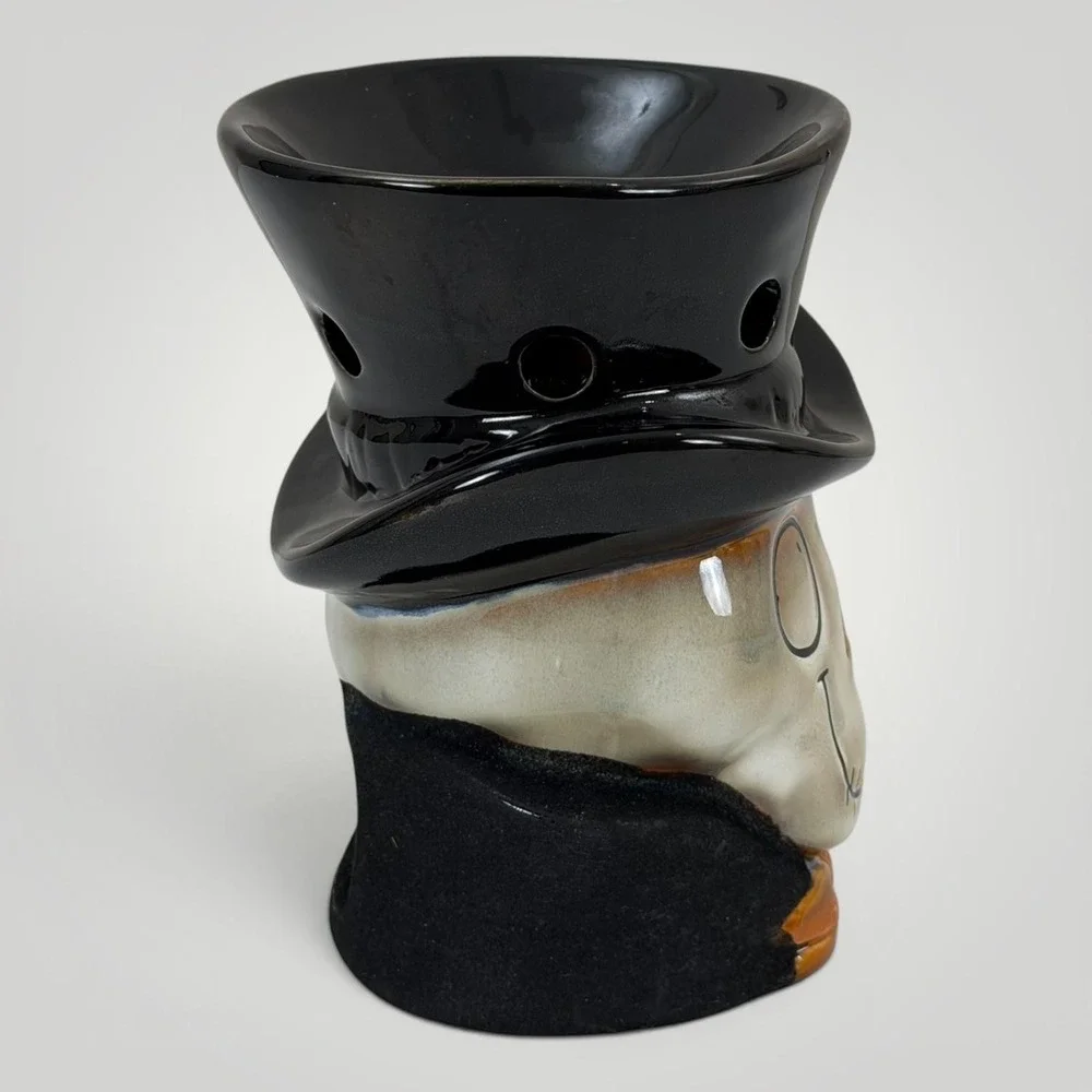 Yankee Candle Boney Head Skull‎ Tea Light Wax Warmer Halloween Gothic